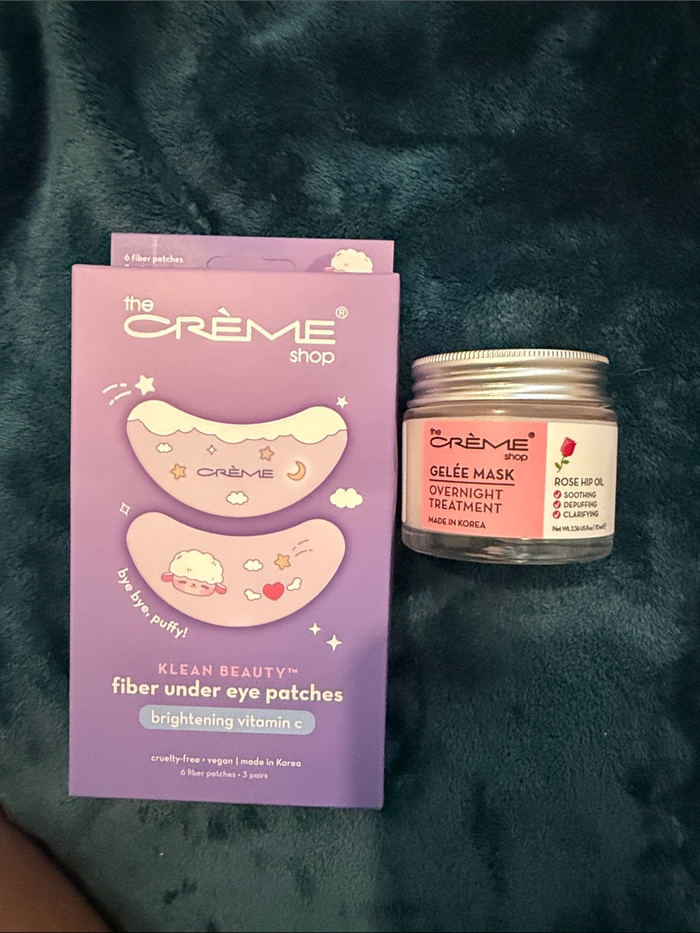 The Crème Shop Pink Fiber Under Eye Patches & Rose Gelée Mask Set